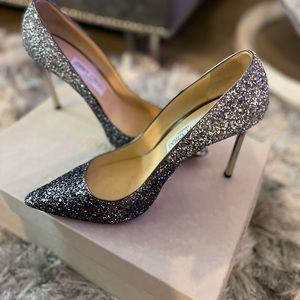 Jimmy Choo- glitter romy 100 stiletto pumps